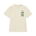 Golf T-Shirt — "I Just Broke 100" Front Pocket & "Time for the Back Nine" Scenic Back